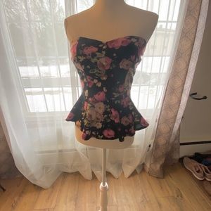 Floral peplum top
